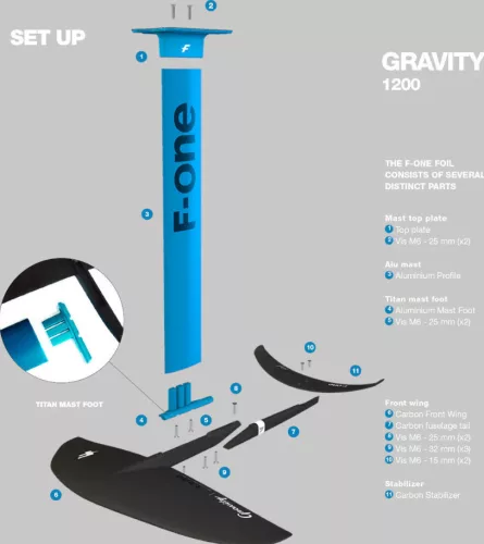 F-One Gravity Carbon 1200 komplett