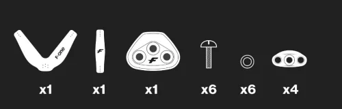 F-One V-STRAPS FOILBOARD (x3) (SELF TAPPING)