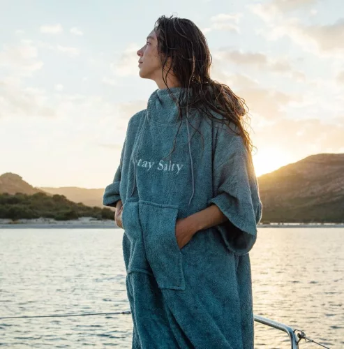 Manera Bamboo Poncho Smokey blue