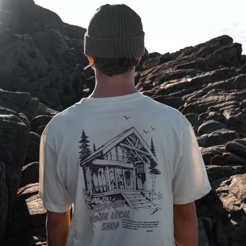 Manera T-shirt Férfi Support your local shop 2026 ivory