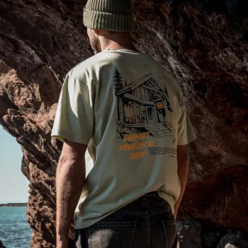 Manera T-shirt Férfi Support your local shop 2026 green