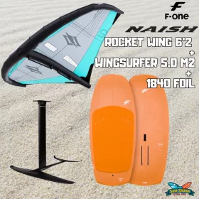   F-one Rocket 6'2 130L + Naish Wingsurfer 5.0 + 1840 komplett szett